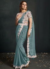 Glorious Looking Saree in Sea Green Colour